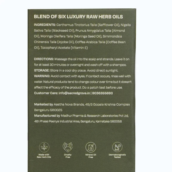 Sacred Grove Coffee Bean & Blackseed Nourishing Hair Oil - 100 ml