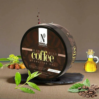 NutriGlow NATURAL'S Coffee Hydrating Gel, Organic Raw Irish Coffee With Tea Tree With Jojoba Oil - 200 gm