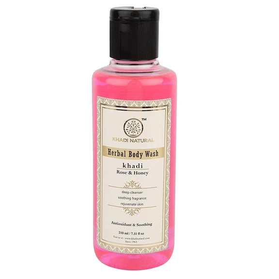 Khadi Natural Rose and Honey Herbal Body Wash - 210 ml