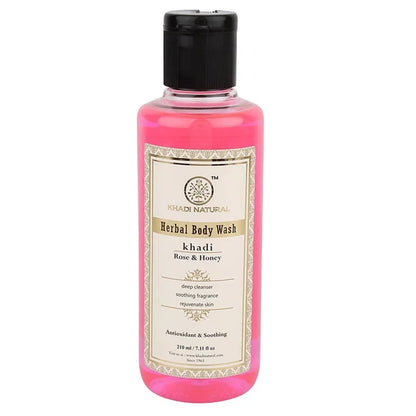 Khadi Natural Rose and Honey Herbal Body Wash - 210 ml