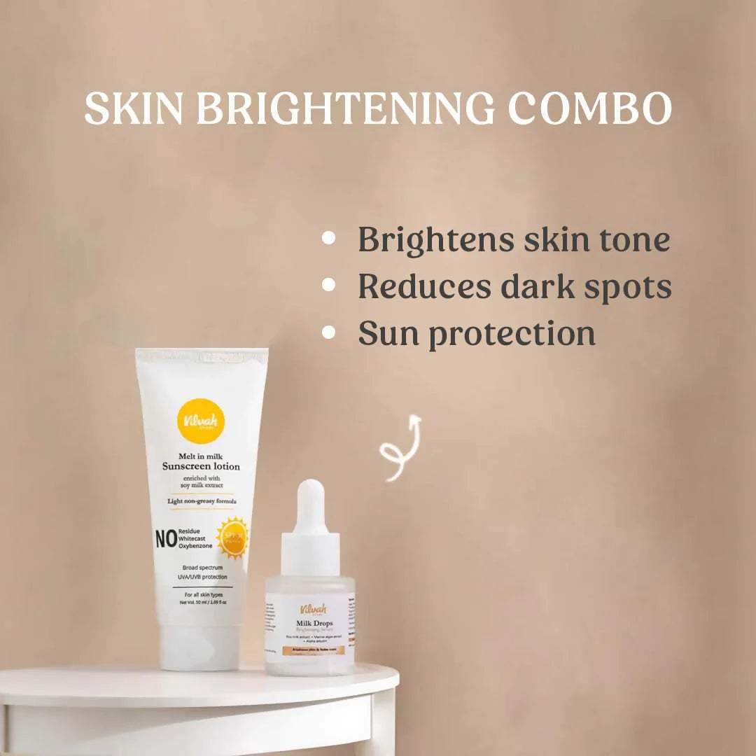 Vilvah Store Skin Brightening Face Serum & Sunscreen Combo