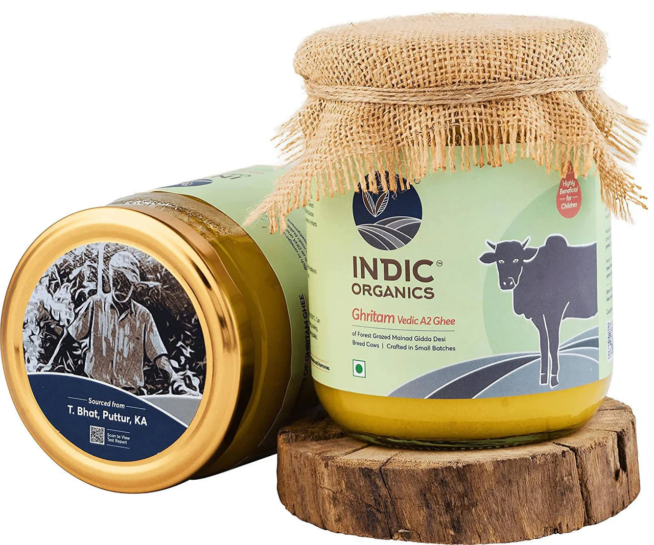 Indic Organics Forest Grazing Malnad Gidda Desi Cow's A2 Ghee | Pure Desi Cow Ghee | Cultured Premium Ghee