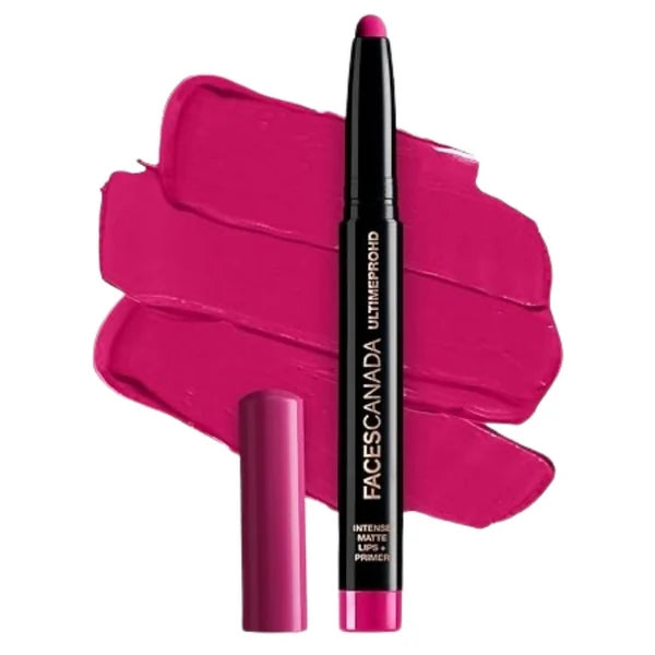 Faces Canada Ultime Pro HD Intense Matte Lipstick + Primer - Roseate (Pink) - 1.4 gm
