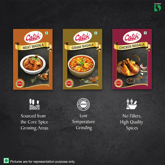 Catch Masala & Spices - Meat Masala 100 gms + Chicken Masala 100 gms + Garam Masala 100 gms - combo