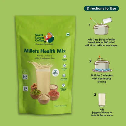 Sweet Karam Coffee Millets Health Milk Mix (Kanji Maavu) - 250 gm - Pack of 2