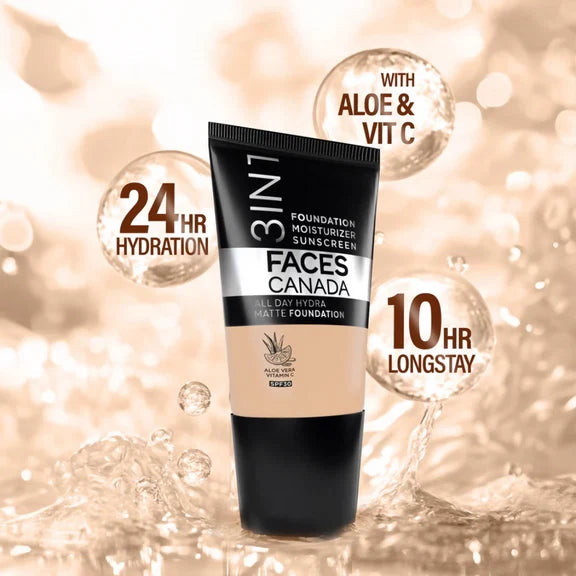 Faces Canada All Day Hydra Matte Mini Foundation - Warm Natural 021 - 18 ml
