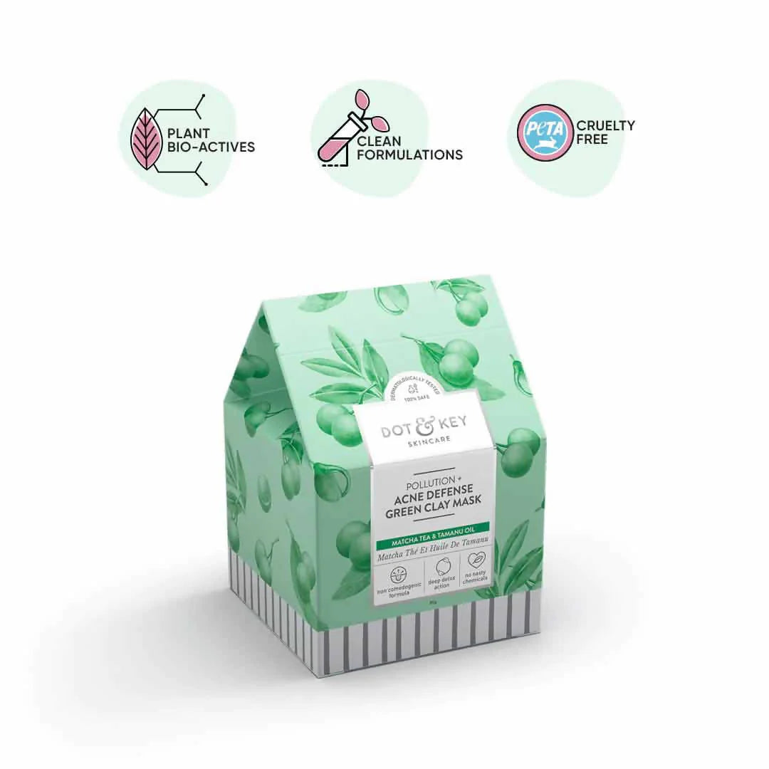 Dot & Key Pollution + Acne Defense Green Clay Face Mask - 85 gm