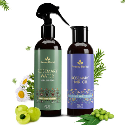 Avimee Herbal Rosemary Hair Care Routine Combo: Rosemary Water Spray & Rosemary Hair Oil - combo
