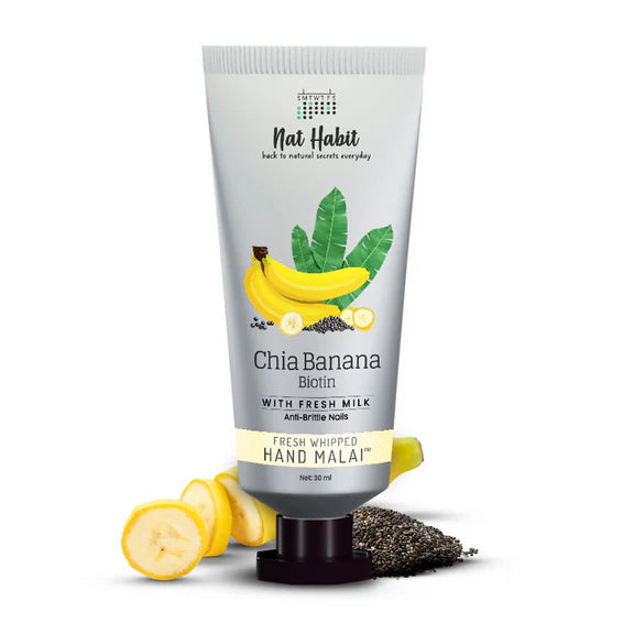 Nat Habit Chia Banana Biotin Hand Malai Hand Cream - 30 ml