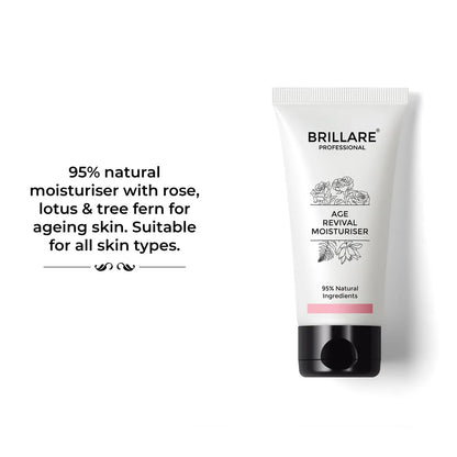 Brillare Age Revival Natural Moisturiser Cream with Indian Rose and Lotus - 50 gm