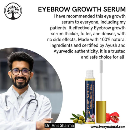Ivory Natural Eyebrow Growth Serum - Lush Eyebrows For Both Men & Women - 10 ml