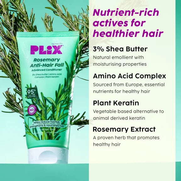 PLIX The Plant Fix Rosemary Anti Hairfall Regime 3% Redensyl Serum, Shampoo & Conditioner - combo