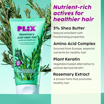 PLIX The Plant Fix Rosemary Anti Hairfall Regime 3% Redensyl Serum, Shampoo & Conditioner - combo