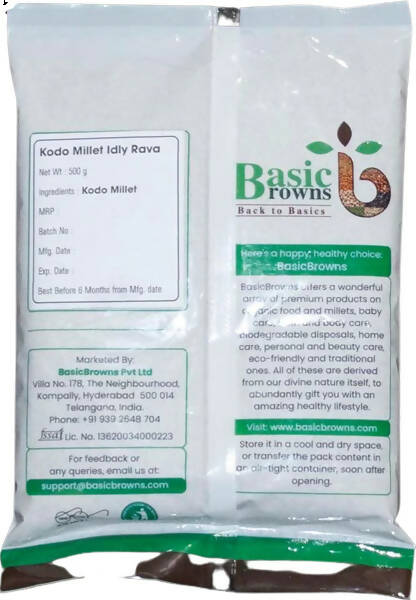 BasicBrowns Kodo Millet Idly Rava - 500 gm
