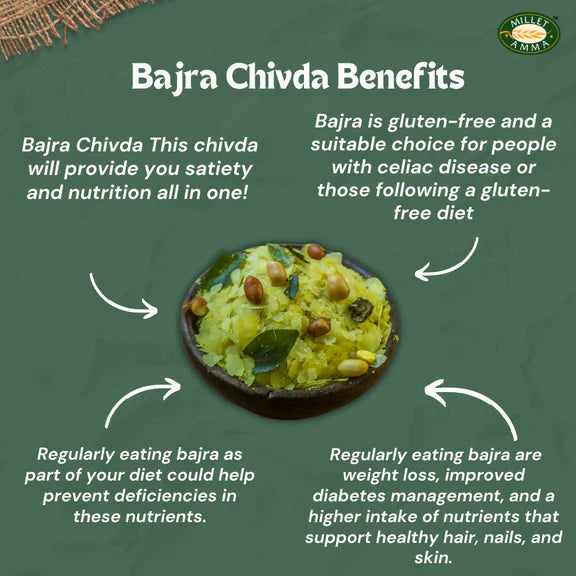 Millet Amma Organic Bajra Chivda Namkeen - 200 gm