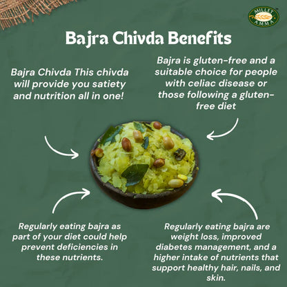 Millet Amma Organic Bajra Chivda Namkeen - 200 gm