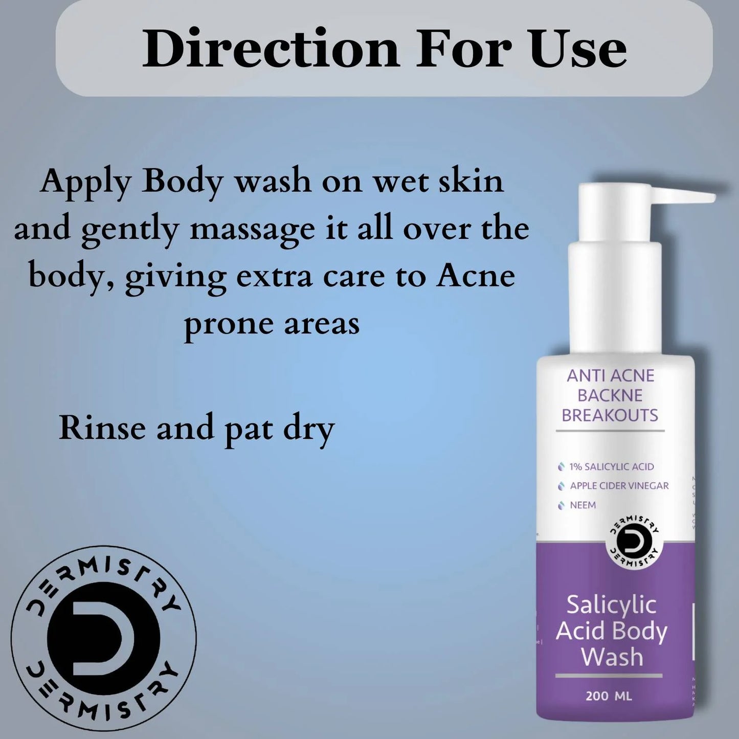 Dermistry Salicylic Acid Body Wash & Mattifying Moisturizer - combo