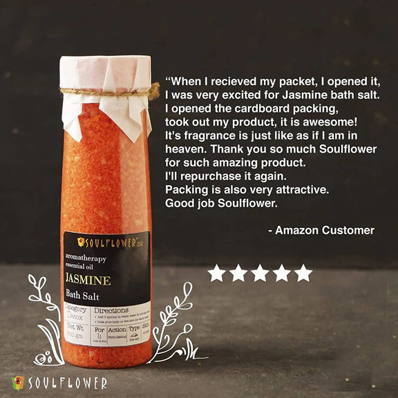 Soulflower Aromatherapy Essential Oil Jasmine Bath Salt - 500 gm