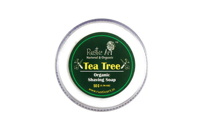Rustic Art Tea Tree Organic Shaving Soap - 50 gm