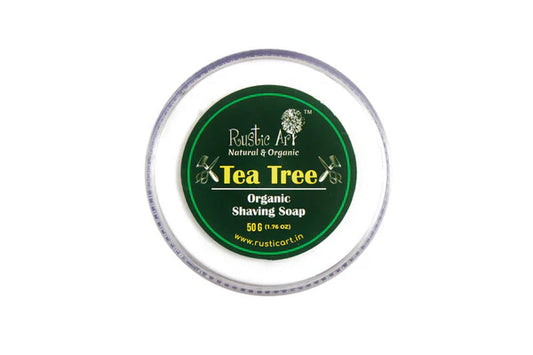 Rustic Art Tea Tree Organic Shaving Soap - 50 gm