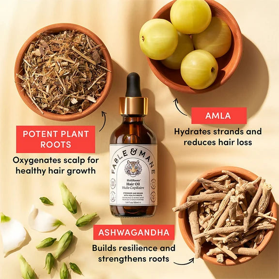 Fable & Mane HoliRoots Oil To Strengthen Roots and Thicken Hair