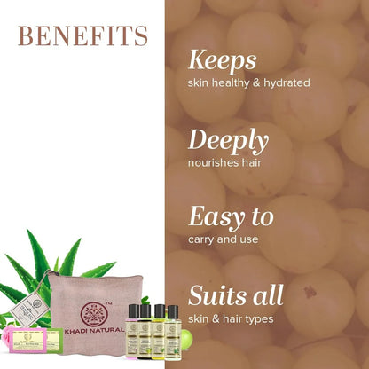 Khadi Natural Travel Kit Skincare & Haircare Essentials On-The-Go - combo