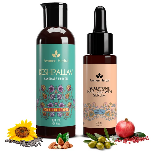 Avimee Herbal Keshpallav Hair Oil And Scalptone Hair Growth Serum Combo - combo