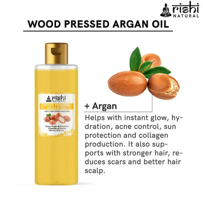 Rishi Natural Argan Oil Cold-Pressed 100% Pure Healty Skin And Hair - 150 ml