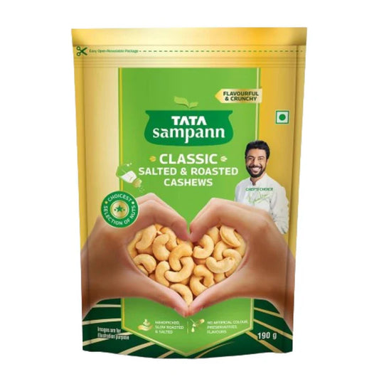 Tata Sampann Classic Salted & Roasted Cashews - 190 gm