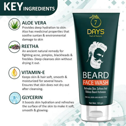 7 Days Beard Face Wash - 100 gm