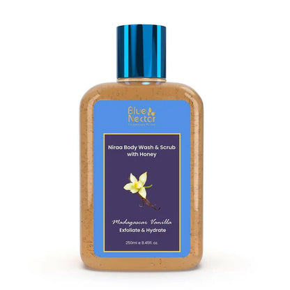 Blue Nectar Niraa Body Wash & Scrub with Honey - Madagascar Vanilla - 250 ml