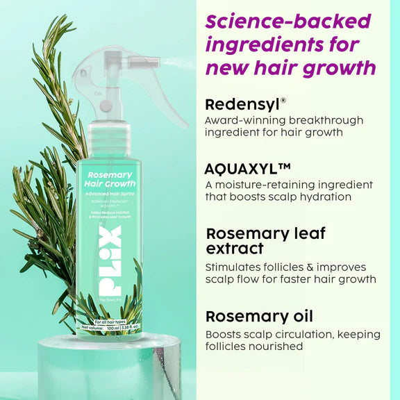 PLIX The Plant Fix Rosemary Hair Growth Advanced Hair Spray For Fuller, Thicker Hair - 100 ml