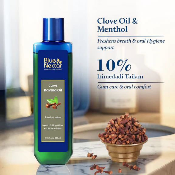 Blue Nectar Clove Oil Pulling Ayurvedic Mouthwash - 100 ml
