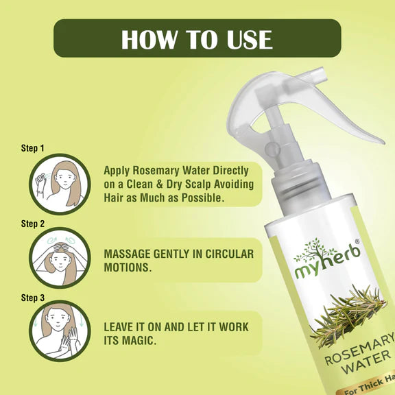 Myherb Rosemary Water Hair Spray For Regrowth, Helps Reduce Hairfall, Strengthens Hair - 200 ml