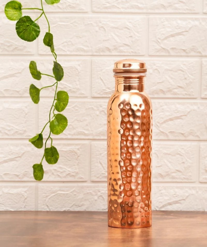 Isha Life Hammered Copper Water Bottle