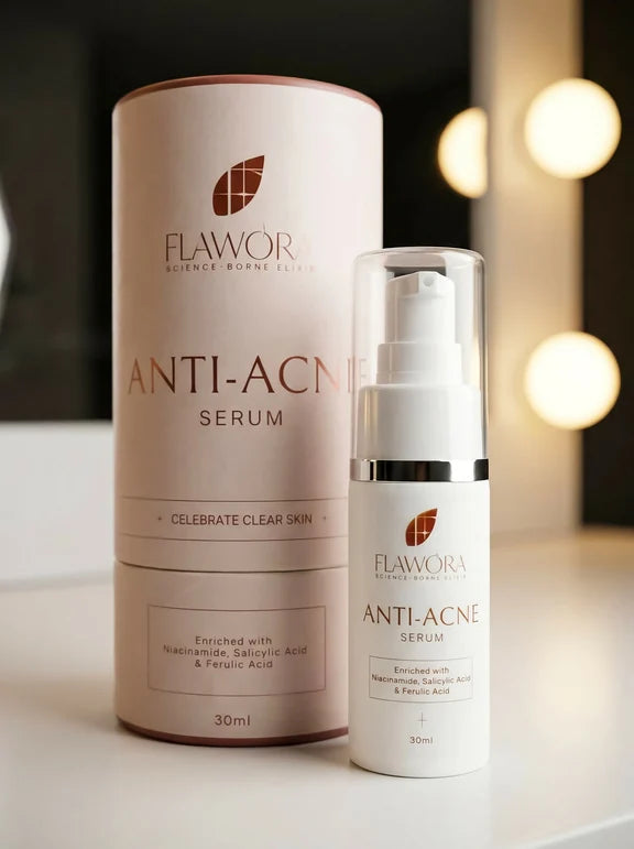 Flawora Set of Anti-Grey Hair Serum and Anti Acne Serum - combo