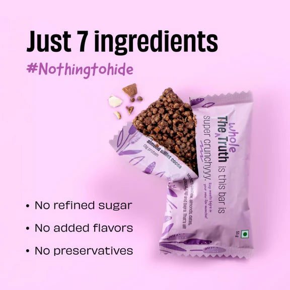 The Whole Truth Protein Bar - Almond Millet Cocoa - 55 gm