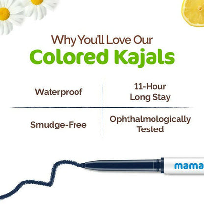 Mamaearth Long Stay Colored Kajal for 11-Hour- Deep Ocean Blue