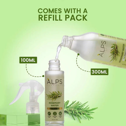 Alps Goodness Hair Growth Expert Kit with Rosemary Water Spray & Rosemary Water Refill - 100 ml + 305 ml Refill