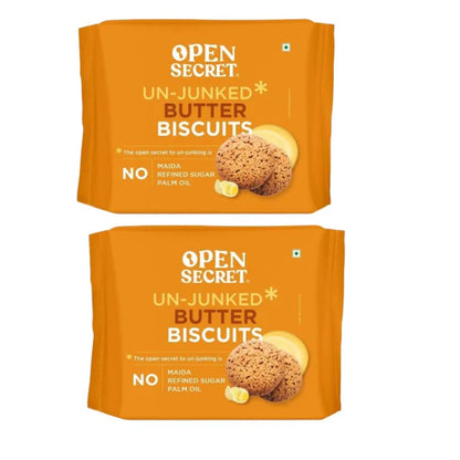 Open Secret Un-Junked Butter Biscuits - 180 gm - Pack of 2