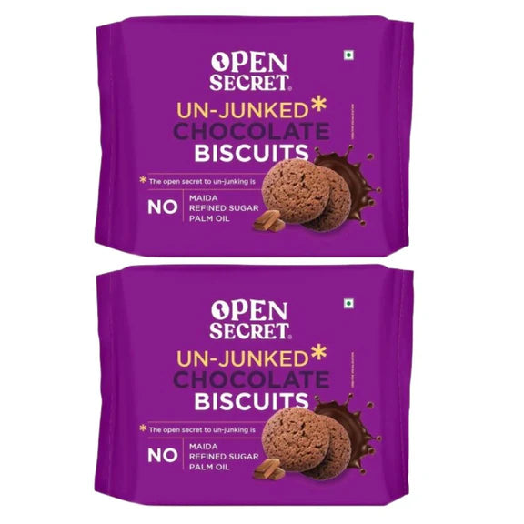 Open Secret Un-Junked Chocolate Biscuits - 180 gm - Pack of 2