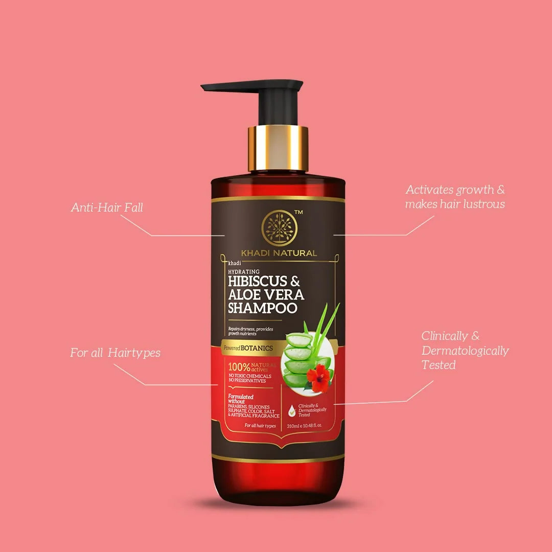 Khadi Natural Hibiscus & Aloevera Shampoo - 310 ml