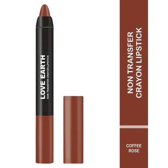 Love Earth Non Transfer Crayon Lipstick-Coffee Rose - 3.5 gm