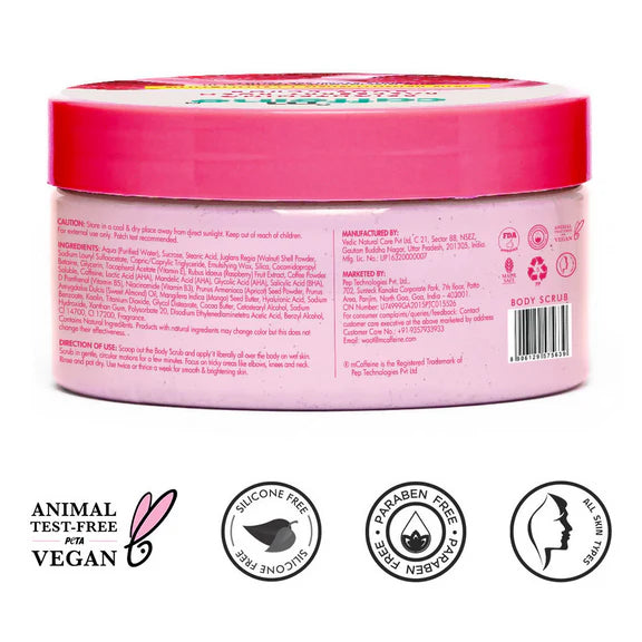 mcaffeine Brightening Raspberry Rush Body Scrub Removes Tan & Brightens Skin - 175 gm