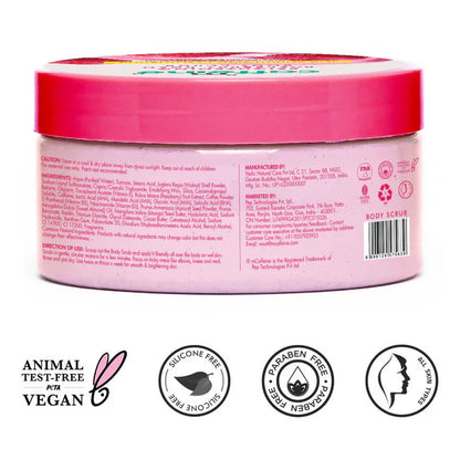 mcaffeine Brightening Raspberry Rush Body Scrub Removes Tan & Brightens Skin - 175 gm