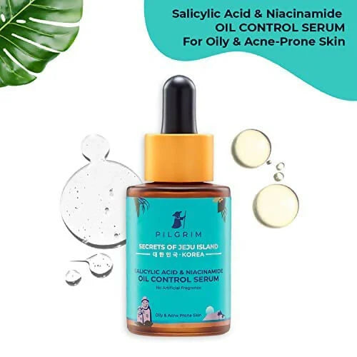 Pilgrim 2% Salicylic Acid + 3% Niacinamide Oil Control Serum For Oily & Acne-Prone Skin - Korean Skin Care