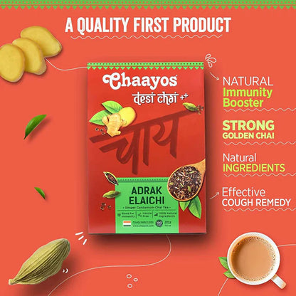 Chaayos Adrak Elaichi Tea Powder (Ginger & Cardamom) - 100 gm