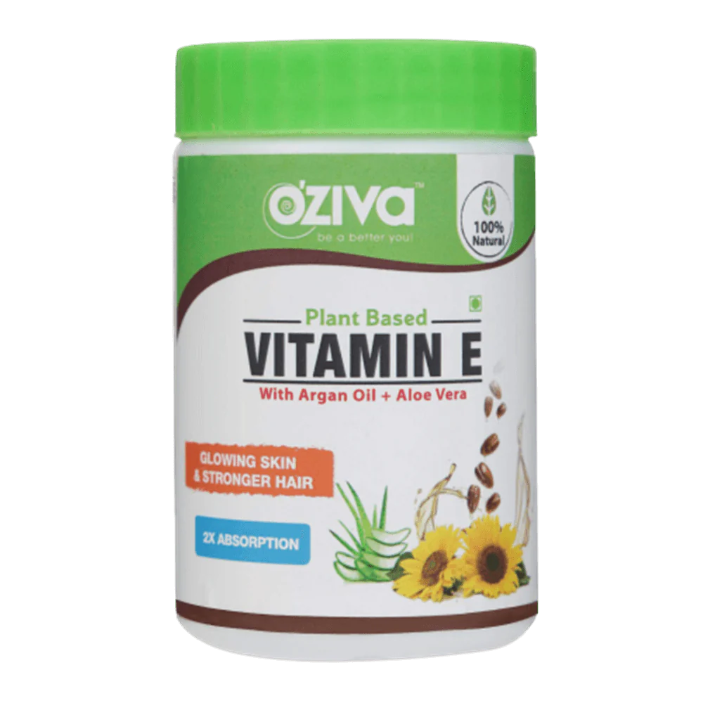 OZiva Plant Based Natural Vitamin E (With Argan oil + Aloe vera) -30 Veg capsOZiva Plant Based Natural Vitamin E (With Argan oil + Aloe vera) -30 Veg caps