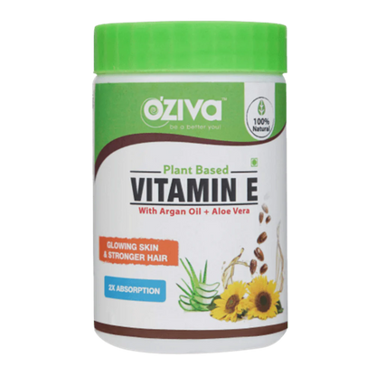 OZiva Plant Based Natural Vitamin E (With Argan oil + Aloe vera) -30 Veg capsOZiva Plant Based Natural Vitamin E (With Argan oil + Aloe vera) -30 Veg caps