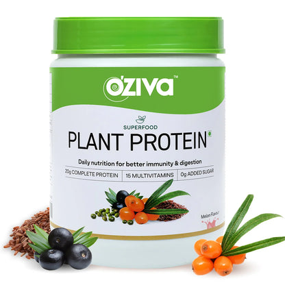 OZiva Superfood Plant Protein -250 gm (8 Servings) - Coco Vanilla